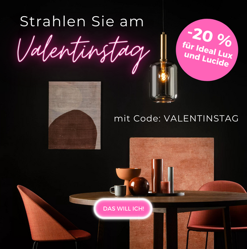 Genießen Sie den Valentinstag mit stilvoller Lucide und Ideal Lux Beleuchtung zu einem tollen Preis