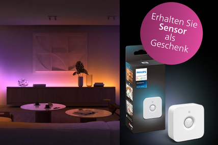 Freuen Sie sich über ein Geschenk von uns in Form eines Philips Hue Bewegungssensors