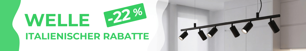 Banner Italienische Rabattwelle 22 Prozent Ideal Lux