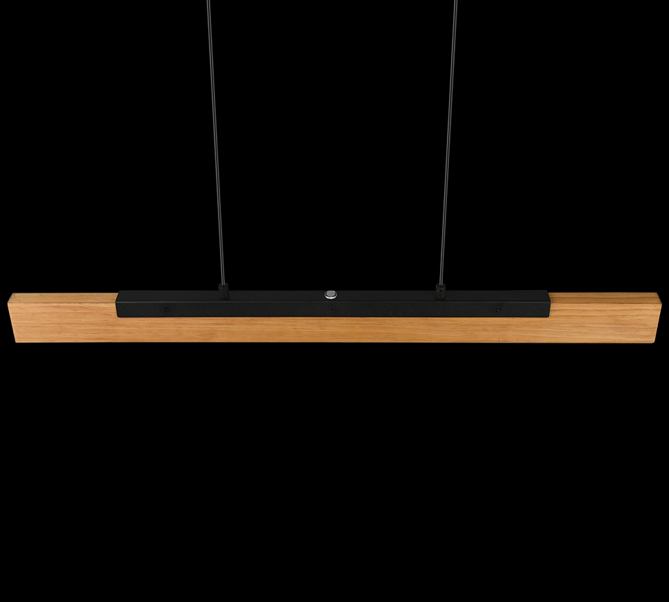 Trio | Holz schwarz, 4-Phasen-Touchdimmer, - 3000lm Kerala LED-Pendelleuchte höhenverstellbar, 3000K | 1x25W 341610132
