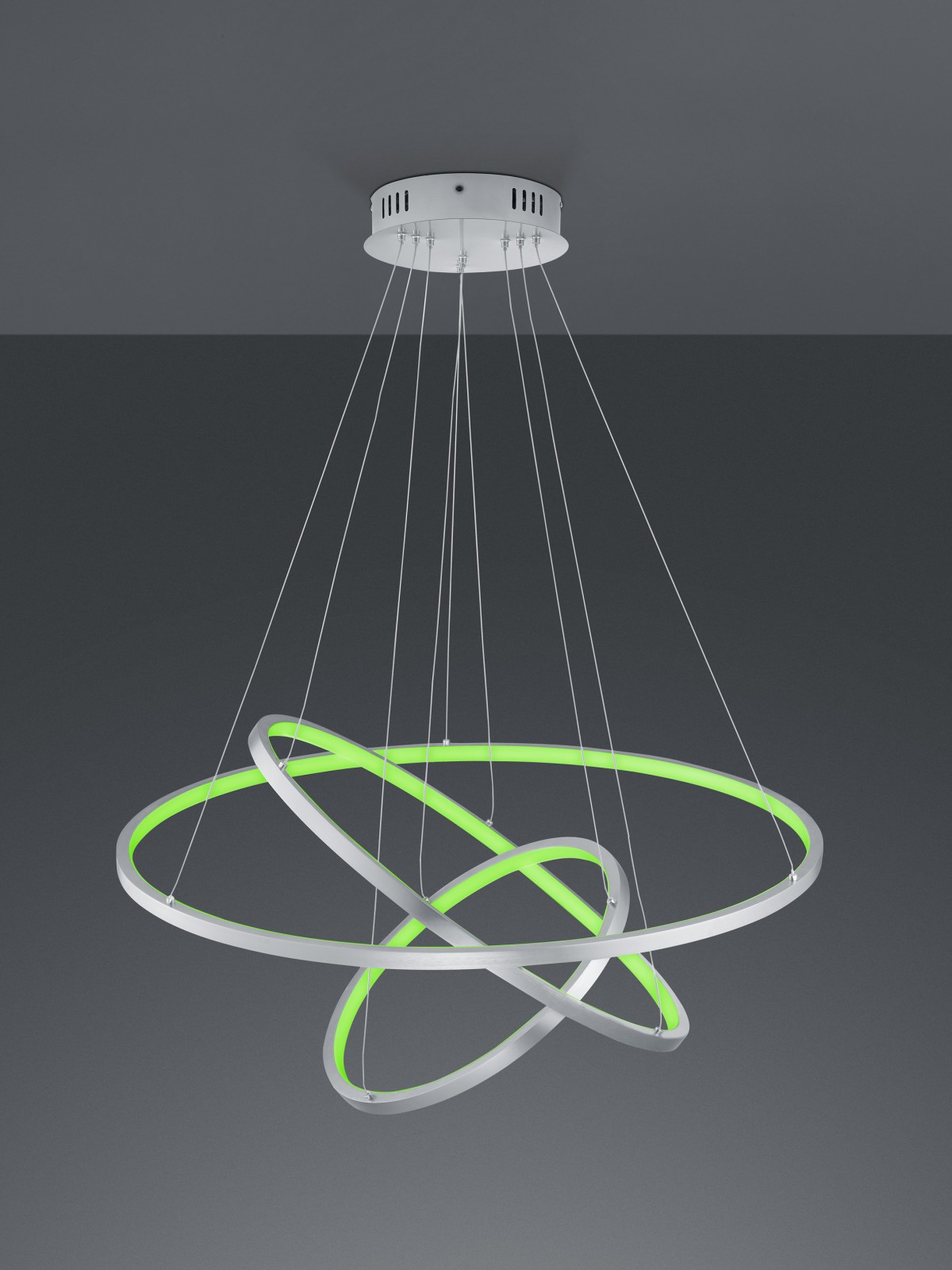 Nickel RGBW | Memory-Funktion, Beleuchtungstechnik | 1x80W TRIO 352710307 | Temperatureinstellung, - Pendelleuchte | Aaron Fernbedienung, 3000-6000K LED IP20 7000L dimmbar, WiZ,