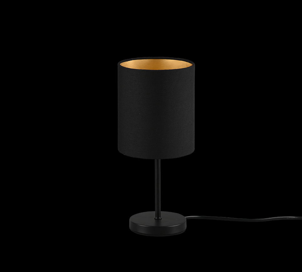 Trio R50491080 Tischleuchte Jerry 1x40W | E14 - Kabelschalter, gold,  schwarz | Tischlampen