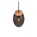 Trio R31571080 Pendelleuchte Bidar 1x28W | E27 | IP20 - höhenverstellbar, schwarz/gold