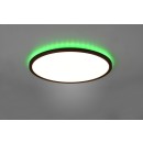 Trio R64371932 LED-Deckenleuchte Aureo 1x30W | 3600lm | 3000-6500K + RGB | IP20 - indirekte Beleuchtung, integrierter Dimmer, stufenlos einstellbare Lichtfarbe, Memory-Funktion, Nachtmodus, Fernbedienung, mattschwarz