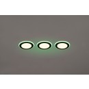 Trio 653610332 Argus 3x4W + 3x1W | 350lm | 3000K+RGBW | IP20 - integrierter Dimmer, Memory-Funktion, Fernbedienung, separat dimmbar, mattschwarz