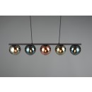 Trio R31305017 Pendelleuchte Sheldon 5x10W | E14 | IP20 - höhenverstellbar, mehrfarbig/schwarz