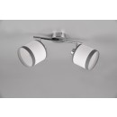 Trio R81552006 Deckenleuchte Davos 2x10W | E14 | IP20 - Stoffschirm, chrom/weiss