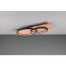 Trio 641110232 LED-Deckenleuchte Barca 1x30W | 3500lm | 3000K | IP20 - 3 Stufen Dimmschalter, Holz, mattschwarz