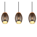 Trio R31573080 Pendelleuchte Bidar 3x28W | E27 | IP20 - höhenverstellbar, schwarz/gold