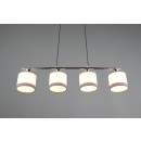 Trio R31554006 Pendelleuchte Davos 4x10W | E14 | IP20 - höhenverstellbar, Stoffschirm, chrom/weiss