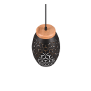 Trio R31571080 Pendelleuchte Bidar 1x28W | E27 | IP20 - höhenverstellbar, schwarz/gold