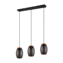 Trio R31573080 Pendelleuchte Bidar 3x28W | E27 | IP20 - höhenverstellbar, schwarz/gold