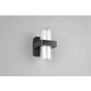 Trio R24266232LED-Außenwandleuchte Limeira 2x3,5W | 380lm | 3000K | IP44 - Aufsatz-/Hintergrundleuchte, schwarz matt