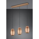 Trio R31573065 Pendelleuchte Bidar 3x28W | E27 | IP20 - höhenverstellbar, Kaffee