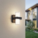 Trio R24266232LED-Außenwandleuchte Limeira 2x3,5W | 380lm | 3000K | IP44 - Aufsatz-/Hintergrundleuchte, schwarz matt