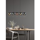 Trio R31305017 Pendelleuchte Sheldon 5x10W | E14 | IP20 - höhenverstellbar, mehrfarbig/schwarz