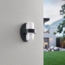 Trio R24256232 LED-Außenwandleuchte Limeira 2x3,5W | 380lm | 3000K | IP44 - Aufsatz-/Hintergrundleuchte, schwarz matt