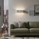 Ideal Lux 088273 Wandleuchte Clip Small Argento 2x60W | E27 - silber Rechteck