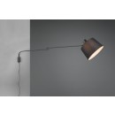 TRIO 200600132 Wandleuchte Baldo 1x40W | E27 | IP20 - Schwenkarm, Kabelschalter, schwarz