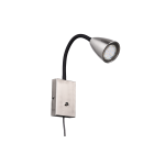 Trio 202670107 Wandleuchte Wanda 1x10W | GU10 - flexibler Arm, Schalter am Körper, Nickel