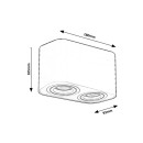 Rabalux 2054 Deckeneinbaustrahler Kobald 2x42W | GU10 - weiß