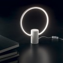 Ideal Lux 224633 LED Tischleuchte Cerchio 1x12W | 470lm | 3000K | IP20 - Kabel mit integriertem Schalter und Stromversorgung, weiß