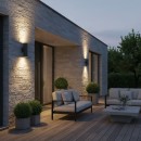 Ideal Lux 236858 Spotleuchte Außenwandleuchte Gun 2x60W | E27 | IP54 - anthrazit