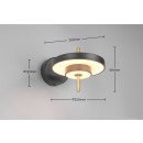 Trio T240270180 LED Wandleuchte KEATON  | 10W integrierte LED-Quelle | 1x1200lm | 2300+3000+4000K | Trio - SwitchDimmer | schwarz | gold