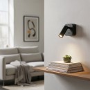 Ideal Lux 260655 LED Wandleuchte Bean Square 1x35w | 220lm | 3000K - Netzschalter am Körper, schwarz