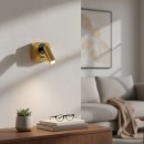 Ideal Lux 260662 LED Wandleuchte Bean Square 1x35w | 220lm | 3000K - Netzschalter auf Körper Messing