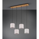 TRIO 302100430 Pendelleuchte Elmau 4x60W | E27 | IP20 - Nickel mit weiß