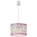 Rabalux 3079 Hängende Deckenleuchte Hanka 1x40w | E27 - Rosa, weiß mit Muster