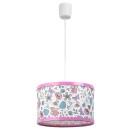 Rabalux 3079 Hängende Deckenleuchte Hanka 1x40w | E27 - Rosa, weiß mit Muster