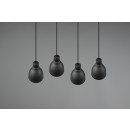 Trio 310700432 4x40w Hängende Deckenleuchte Henley | E27 - einstellbare Höhe, Holz, schwarz