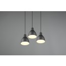 Trio 310730332 3x40w Hängende Deckenleuchte Henley | E27 - einstellbare Höhe, Holz, schwarz