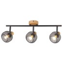 Rabalux 3129 Deckenleuchte Grendel 3x40W | E14 - Holz, schwarz