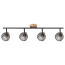 Rabalux 3130 Deckenleuchte Grendel 4x40W | E14 - Holz, schwarz