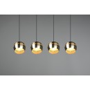 Trio 313300408 Hängende Deckenleuchte Flincher 4x40w | E14 - einstellbare Höhe, Messing