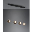 Trio 313300408 Hängende Deckenleuchte Flincher 4x40w | E14 - einstellbare Höhe, Messing