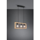 Trio 313800332 Hängende Deckenleuchte Agra 3x10w | E27 - einstellbare Höhe, Holz, schwarz