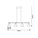 Rabalux 3160 Deckenleuchte Alvaro 4x40W | E27 - schwarz, gold