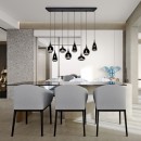 Trio 317000832 Pendelleuchte Lumina 8x40W | E14 - höhenverstellbar, schwarz, chrom