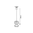 Rabalux 3177 Pendel-Deckenleuchte Monet 1x40W | E27 - Rauch, Chrom