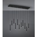 TRIO 321611132 LED Pendelleuchte Tubular 11x2,5W | 2420lm | 3000K | schwarz, 3-Phasen-dimmbar, - IP20