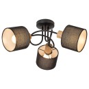 Rabalux 3246 Deckenleuchte Miguel 3x40W | E14 - schwarz, Holz