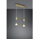 Trio 326510208 LED Hängende Deckenleuchte Franklin 2x9w | 2100lm | 3000K - 3-Phasen-Dimmen, einstellbare Höhe, Messing