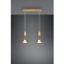 Trio 326510208 LED Hängende Deckenleuchte Franklin 2x9w | 2100lm | 3000K - 3-Phasen-Dimmen, einstellbare Höhe, Messing