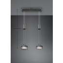 Trio 326510242 LED Hängende Deckenleuchte Franklin 2x9w | 2100lm | 3000K - 3-Phasen-Dimmen, einstellbare Höhe, Anthrazit