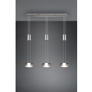 Trio 326510307 LED Hängende Deckenleuchte Franklin 3x9w | 3150lm | 3000K - 3-Phasen-Dimmen, einstellbare Höhe, mattes Nickel