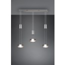 Trio 326510307 LED Hängende Deckenleuchte Franklin 3x9w | 3150lm | 3000K - 3-Phasen-Dimmen, einstellbare Höhe, mattes Nickel